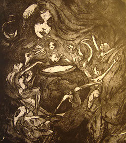 etching by Laura Tempest Zakroff